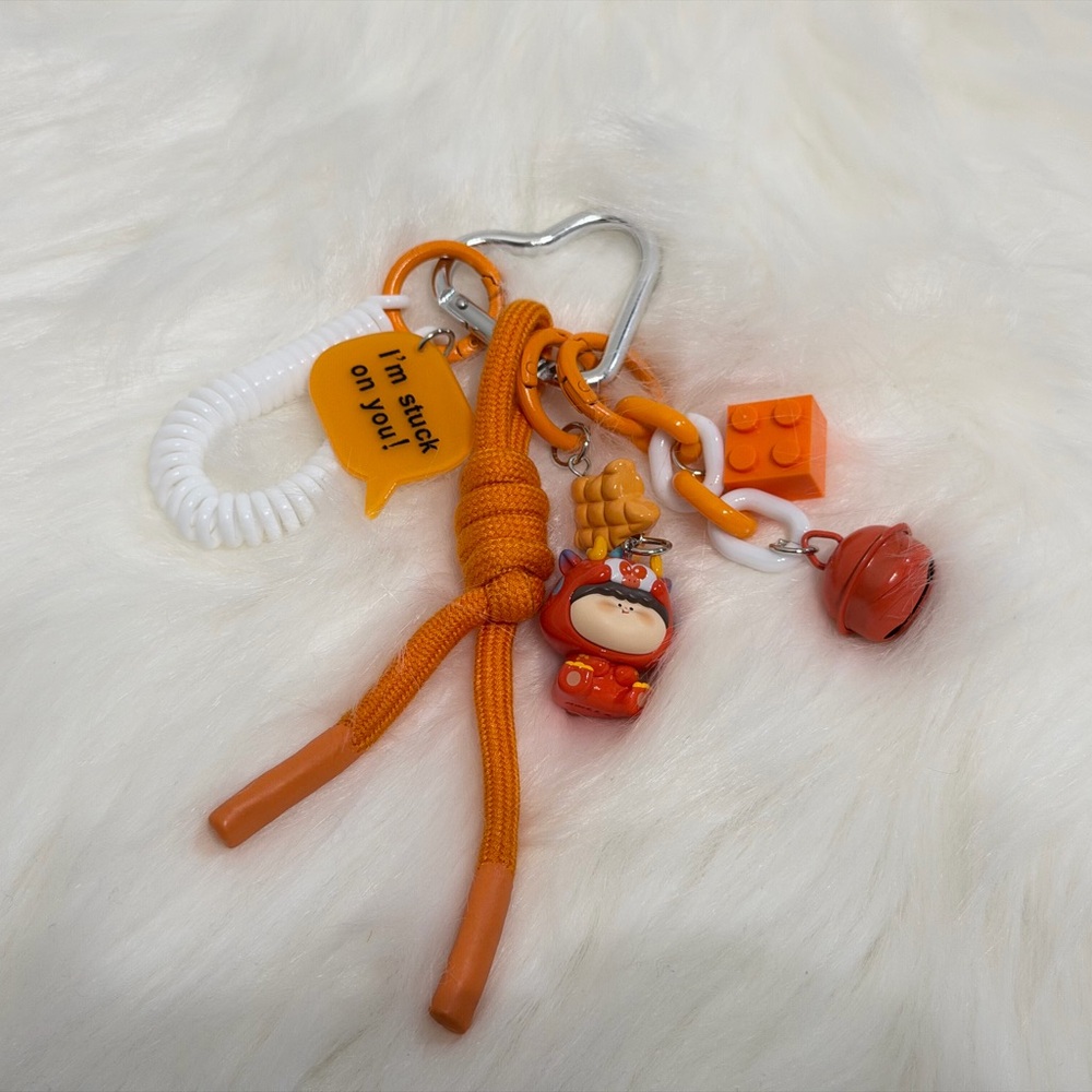 Orange and White AMLLS Keychain
